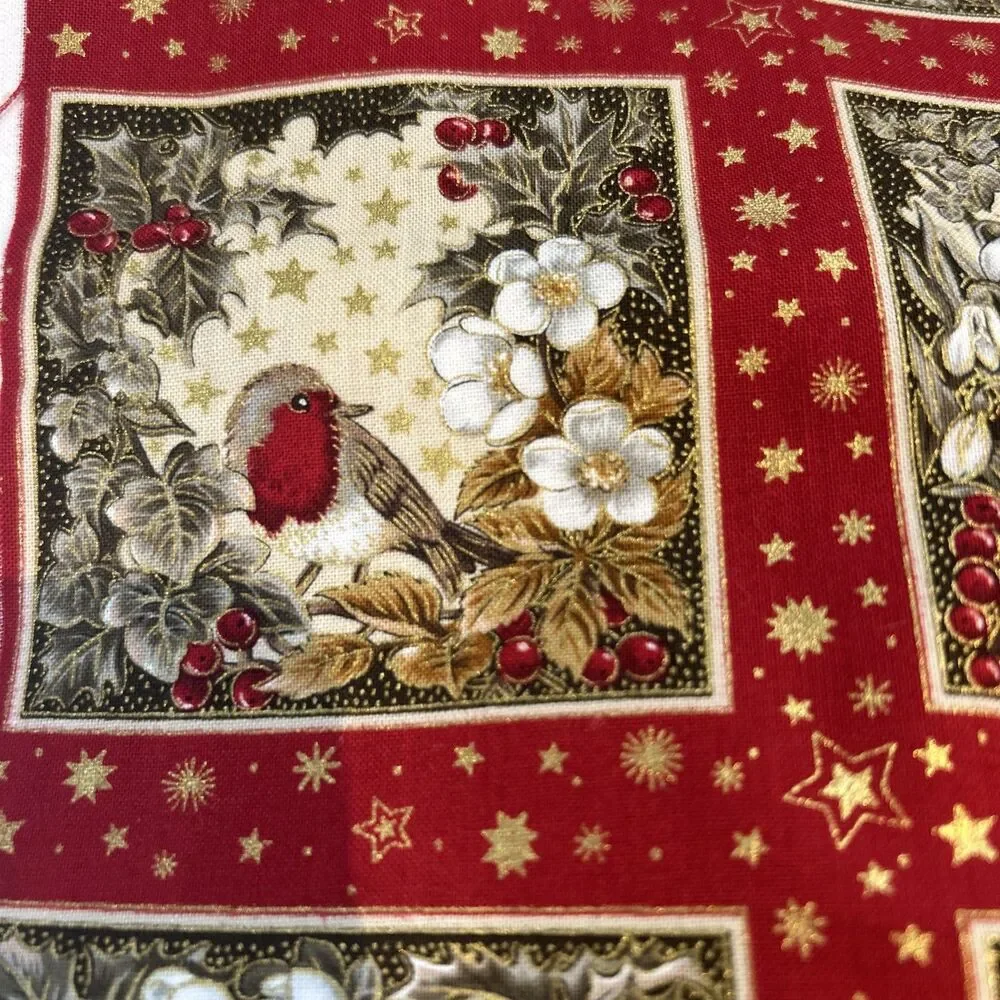 Spirit of Christmas Birds Florals Cotton Quilting Fabric 3